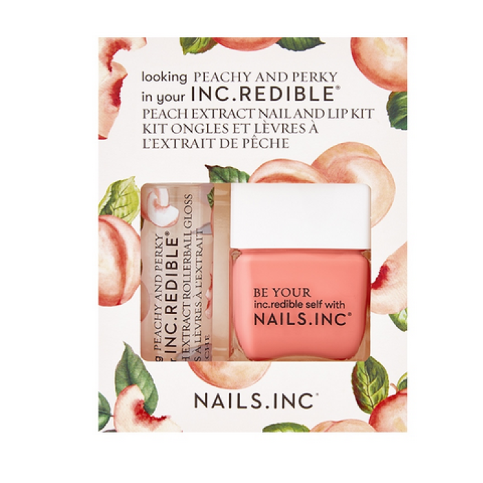 Nails inc Peachy and Perky Nail Polish and Lip Duo