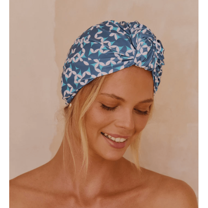 Louvelle Dahlia shower cap - Emerald Geo