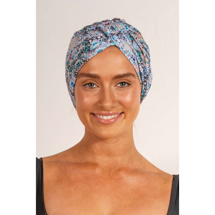 Louvelle Amelie Shower Cap in Pastel Geo | My Haircare & Beauty