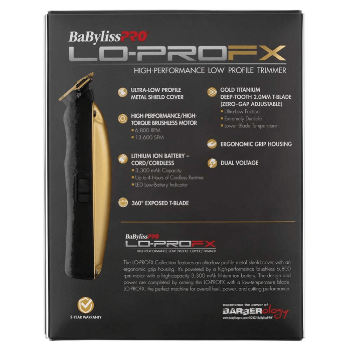 BaBylissPRO Lo-PROFX Hair Trimmer in Gold