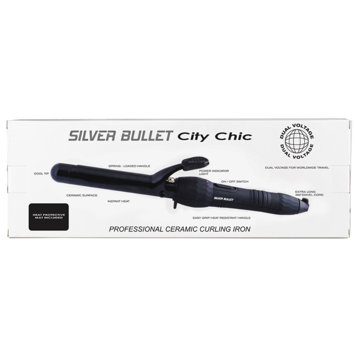 Silver Bullet City Chic Ceramic 25mm Curling Iron 