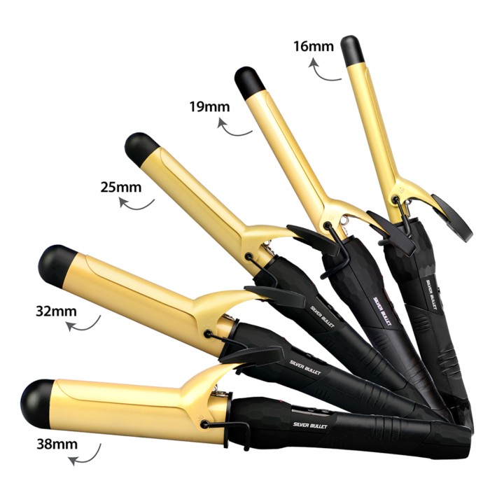 Silver Bullet Fastlane Gold Ceramic Curling Iron 19mm