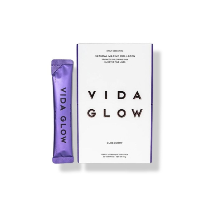 Vida Glow Natural Marine Collagen Sachets Blueberry