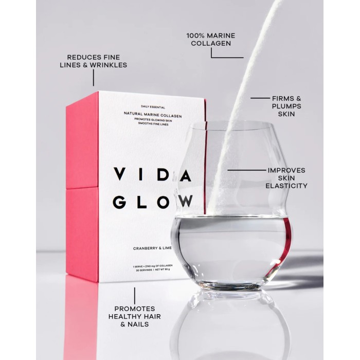 Vida Glow Natural Marine Collagen Sachets Cranberry & Lime