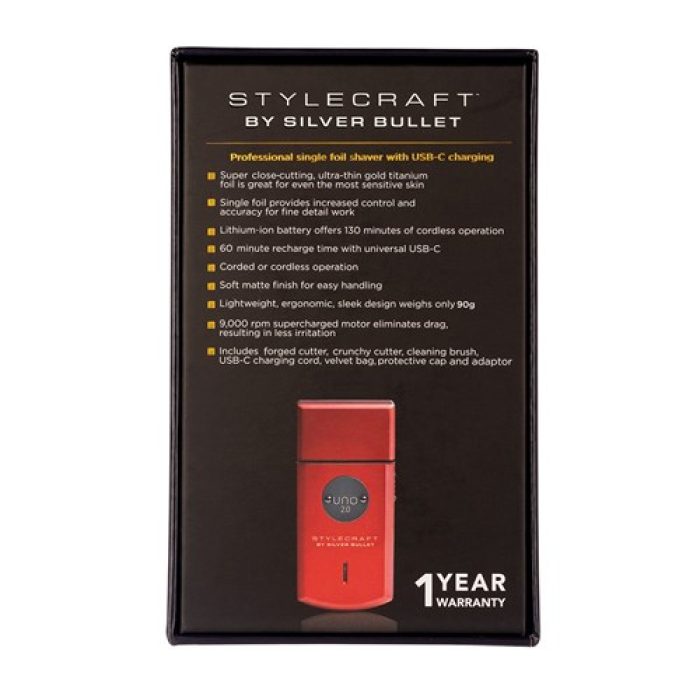 Silver Bullet StyleCraft by Silver Bullet Uno 2.0 Single Foil Shaver