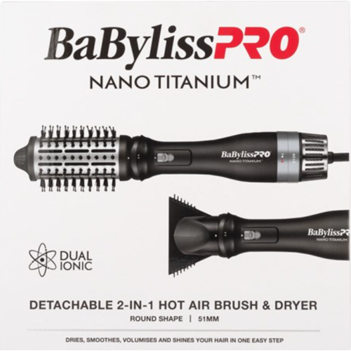 Babyliss Pro Nano Titanium Detachable 2 In 1 Hot Air Brush and Dryer