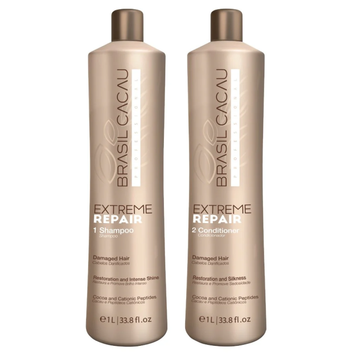 Brasil Cacau Extreme Repair Shampoo & Conditioner 1 Litre Duo