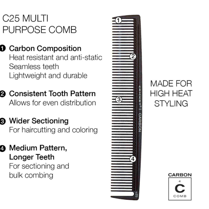 Cricket Carbon Comb C25 - Multi Purpose