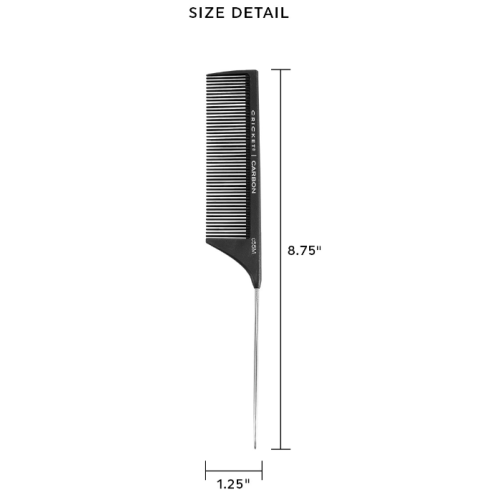 Cricket Carbon Comb C55M - Medium Toothed Metal Raittail