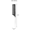 Cricket Carbon Comb C55M - Medium Toothed Metal Raittail