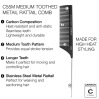 Cricket Carbon Comb C55M - Medium Toothed Metal Raittail