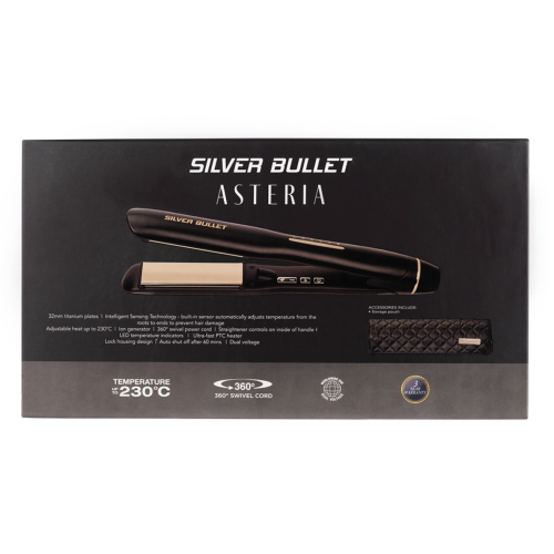 Silver Bullet Asteria Hair Straightener - Black