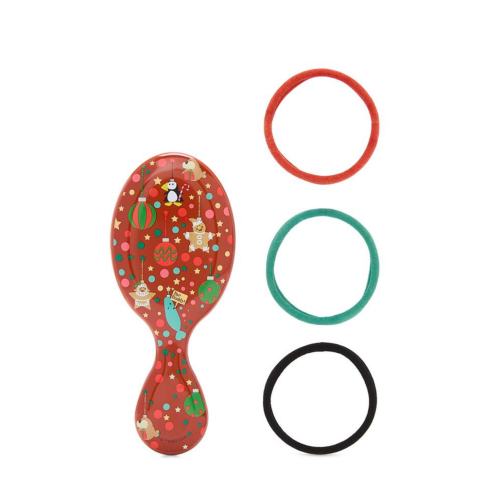 Wet Brush Holiday Joyeux Mini Detangler and Hair Tie Set - Elf 