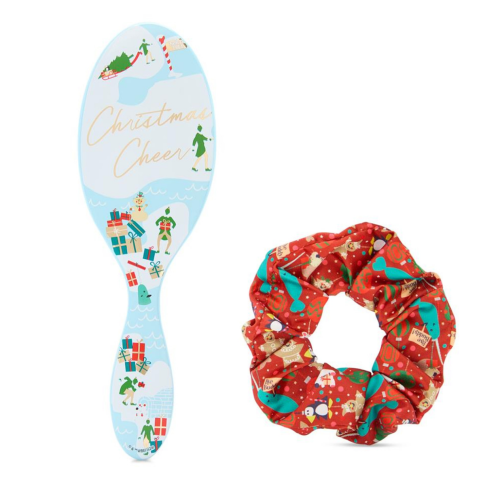 Wet Brush Holiday Joyeux Original Detangler and Scrunchie Set - Elf 