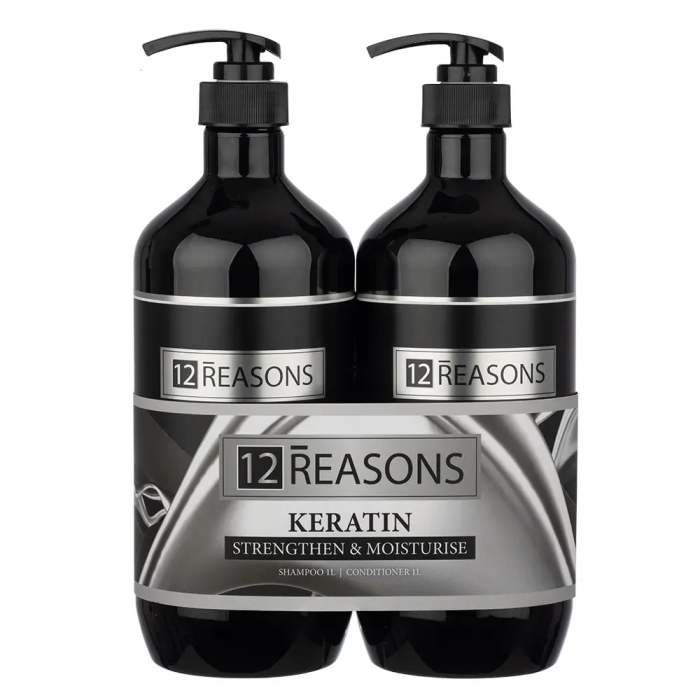 12Reasons Keratin Shampoo & Conditioner 1 Litre Duo