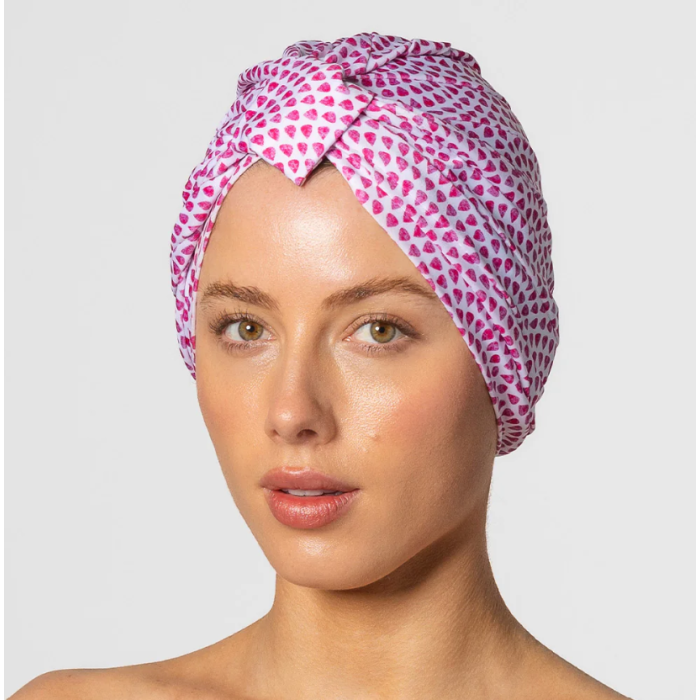 Louvelle Amelie Shower Cap in Pink Dot 