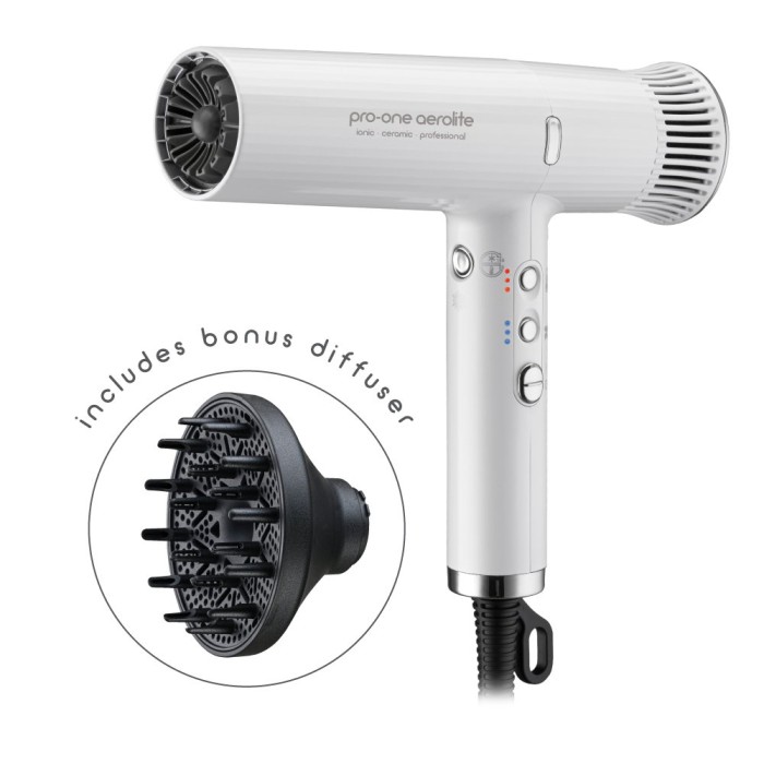 Pro-one Aerolite Hairdryer in Pearl White