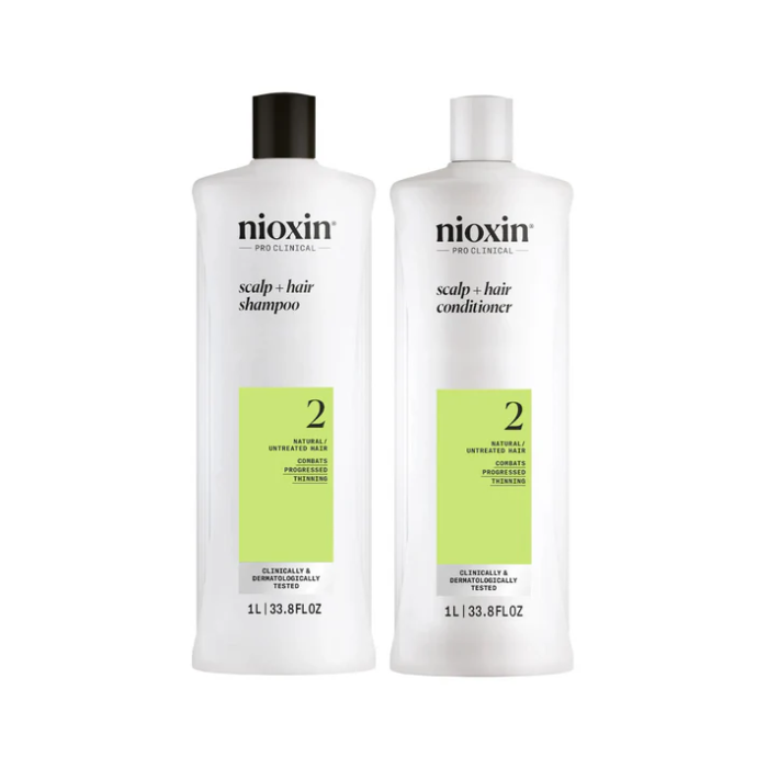 Nioxin System 2 Cleanser & Conditioner 1 Litre Duo