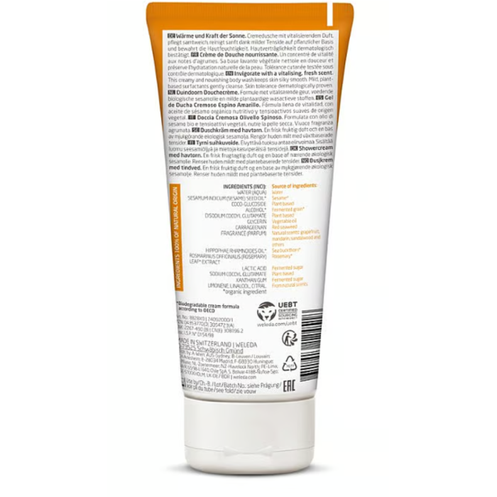 Weleda Vitality Creamy Body Wash in Sea Buckthorn