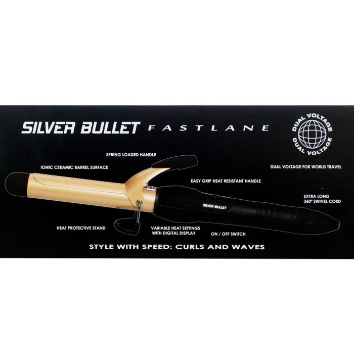 Silver Bullet Fastlane Gold Ceramic Curling Iron 32mm