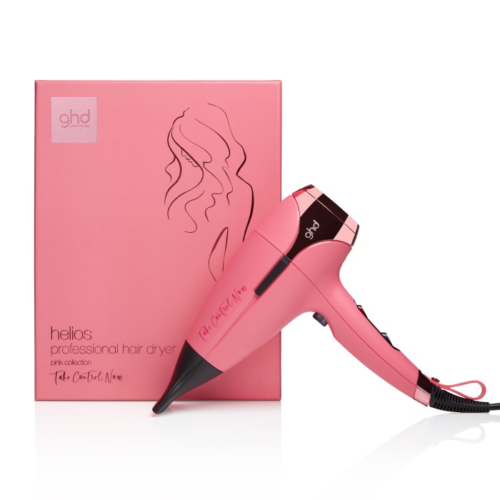 ghd helios hair dryer in pink