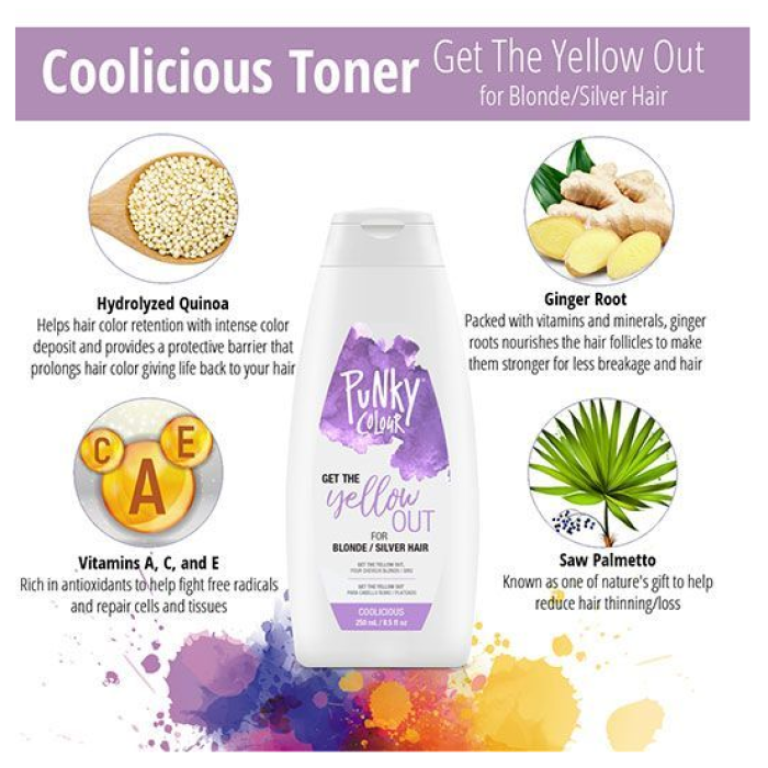 Punky Colour 3-in-1 Color-Depositing Shampoo + Conditioner - Coolicious