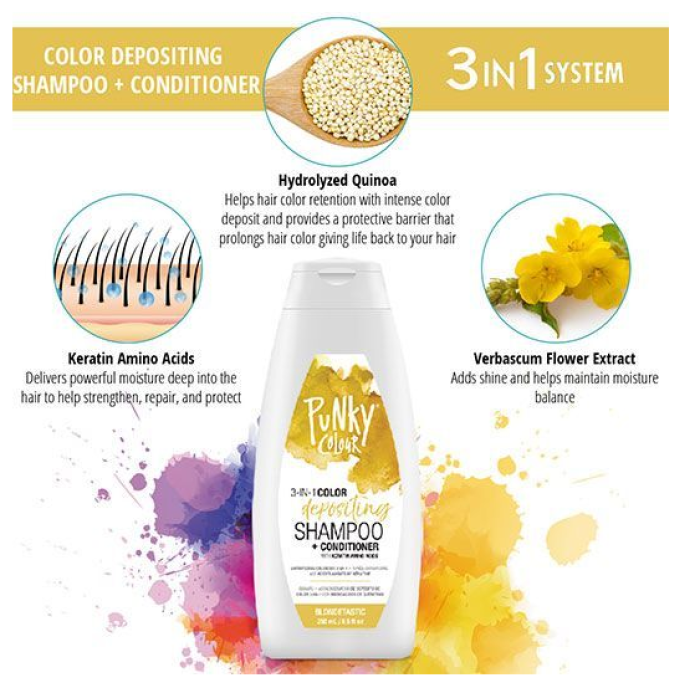 Punky Colour 3-in-1 Color-Depositing Shampoo + Conditioner - Blondetastic