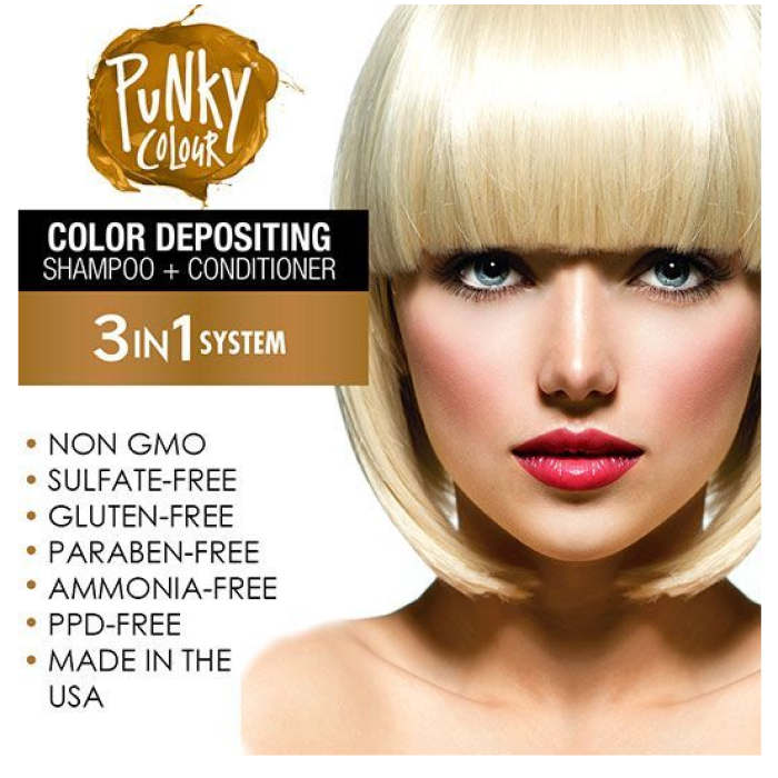 Punky Colour 3-in-1 Color-Depositing Shampoo + Conditioner - Blondetastic