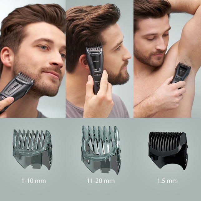 3 comb attachments for versatile grooming